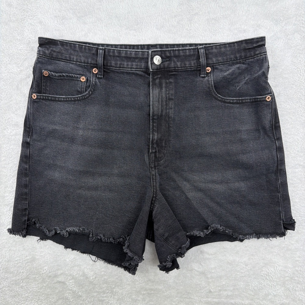 American Eagle Shorts Women 14 Black Cut Off 90s Boyfriend Fit Highest Rise